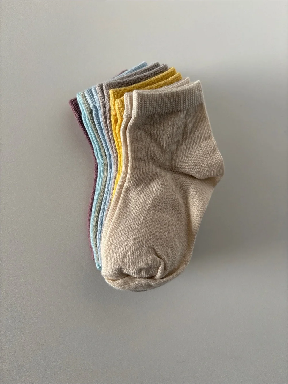 Kids Ankle Socks Pack - Neutral, Yellow, Blue & Pastel Colors